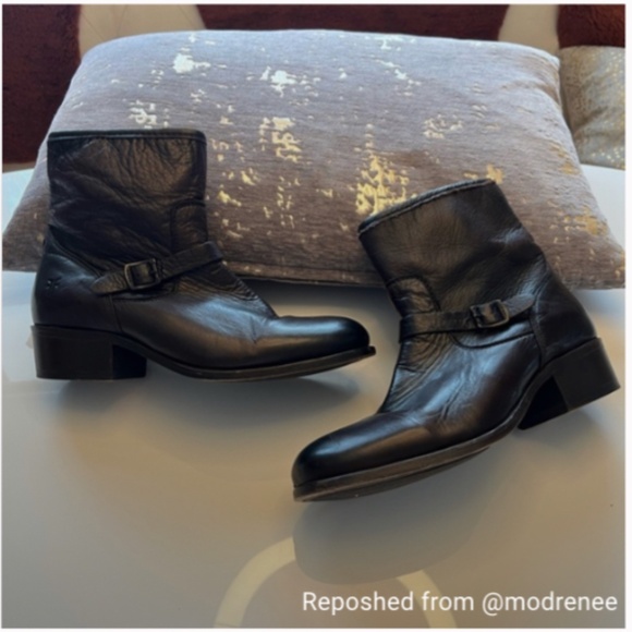 Frye Lynn Leather Booties size 7.5 dark brown - Picture 6 of 10